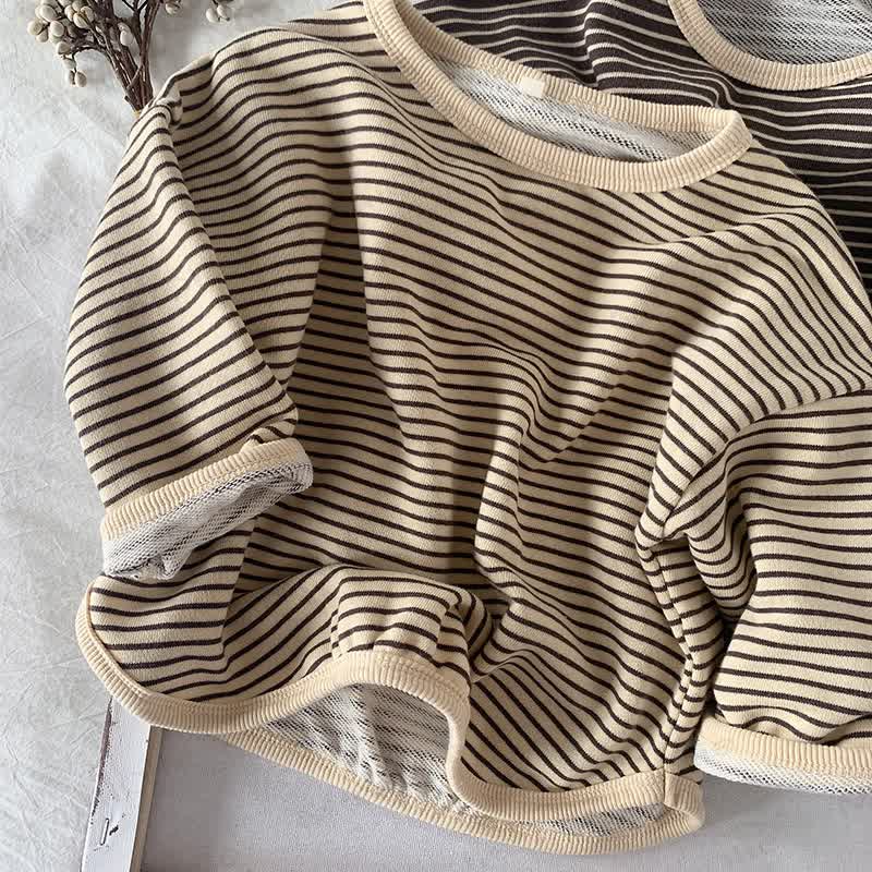 Toddler Boy Striped Long Sleeve T-Shirt - Beige - 6-7T - image 2