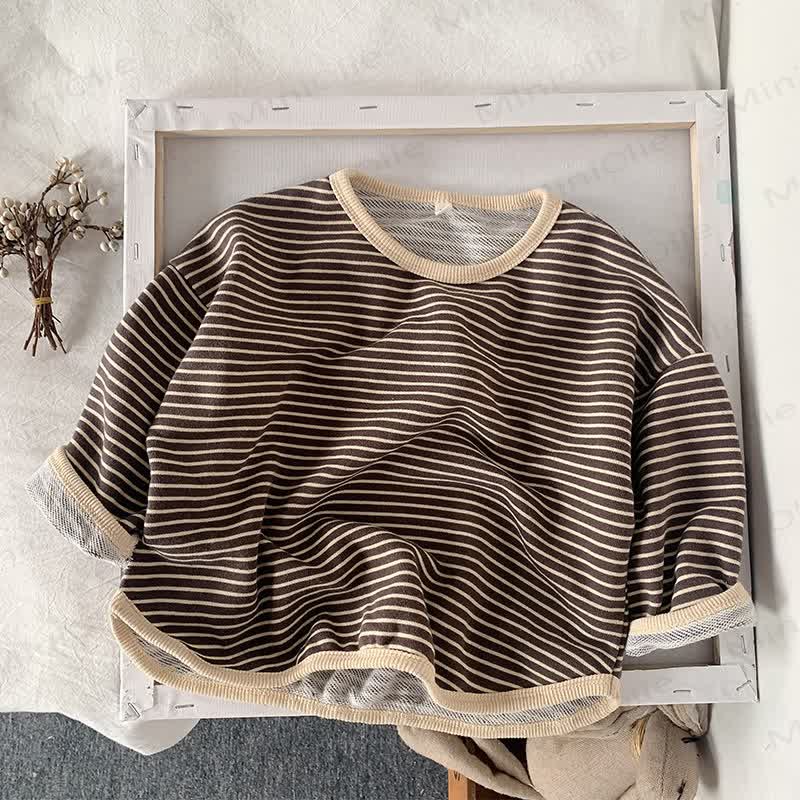 Toddler Boy Striped Long Sleeve T-Shirt - Brown - 6-7T - image 3