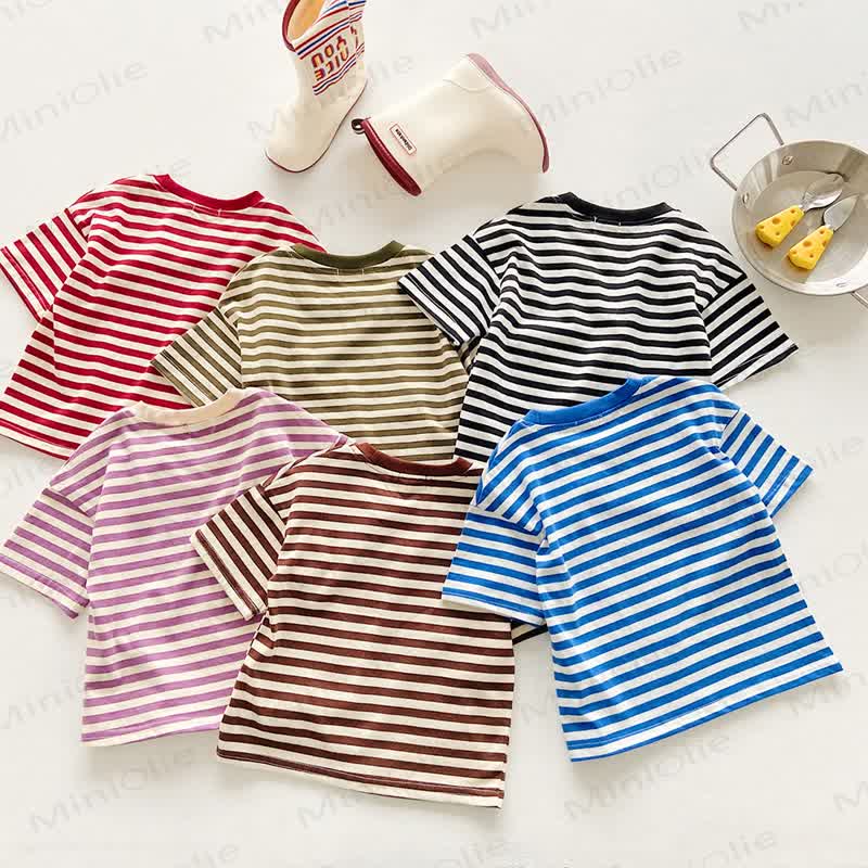Toddler Striped Crew Neck Summer T-Shirt - image 9