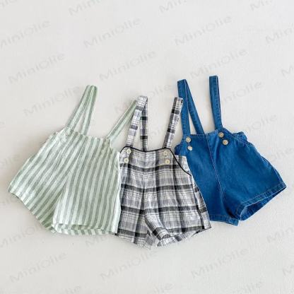 Toddler Boys Vintage Plaid Overalls - image 1