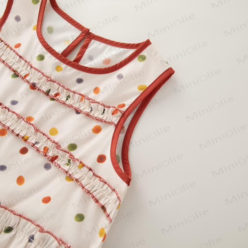 Toddler Girls Polka Dot Ruffle Tank Top and Skirt 2-Piece Set - image 2