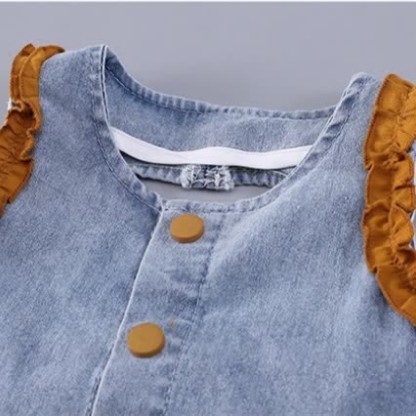 Baby Toddler Girl Denim Sleeveless Set - image 2