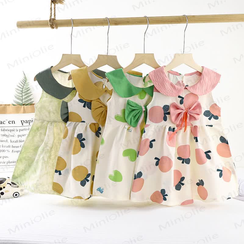 Toddler Girl Bow Peter Pan Collar Sleeveless Dress - image 1