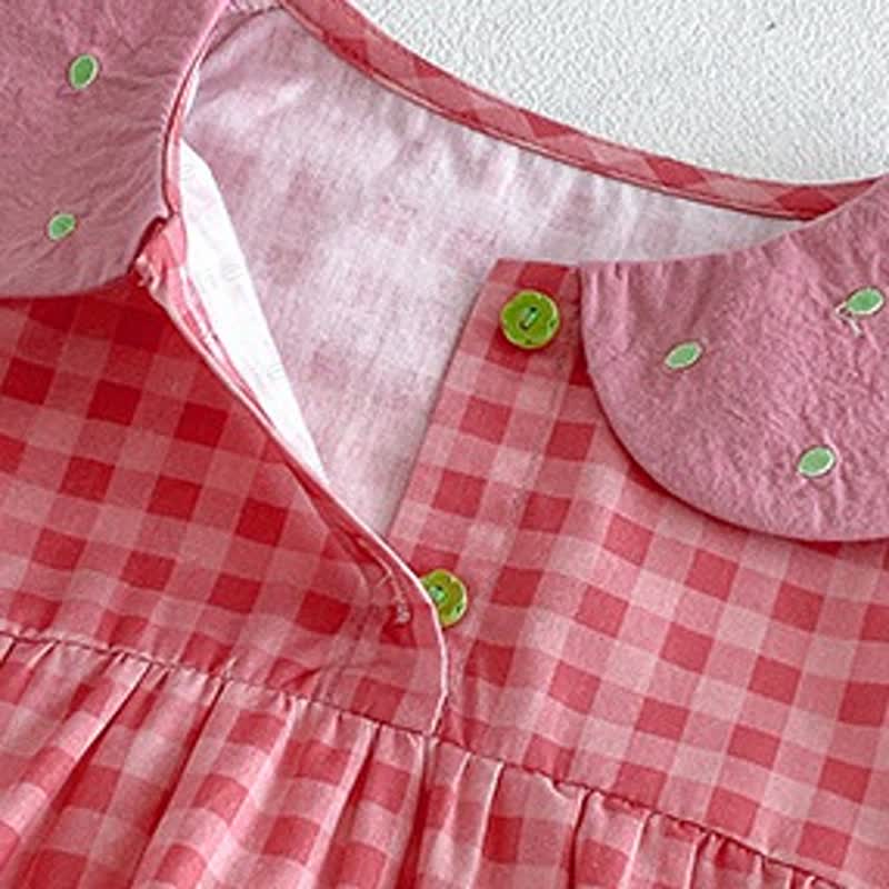 Baby Girl Pink Plaid Peter Pan Collar Sleeveless Onesie/Dress - image 7