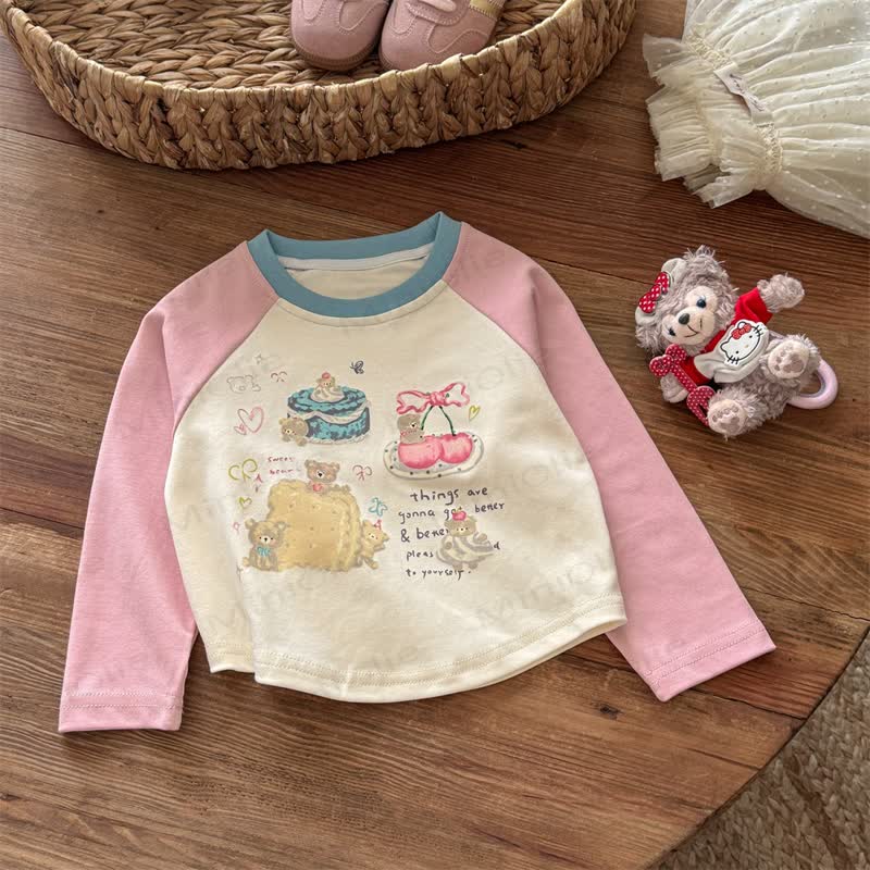 Toddler Girl Cartoon Print Raglan Tee - Pink - 6.5-8T - image 4