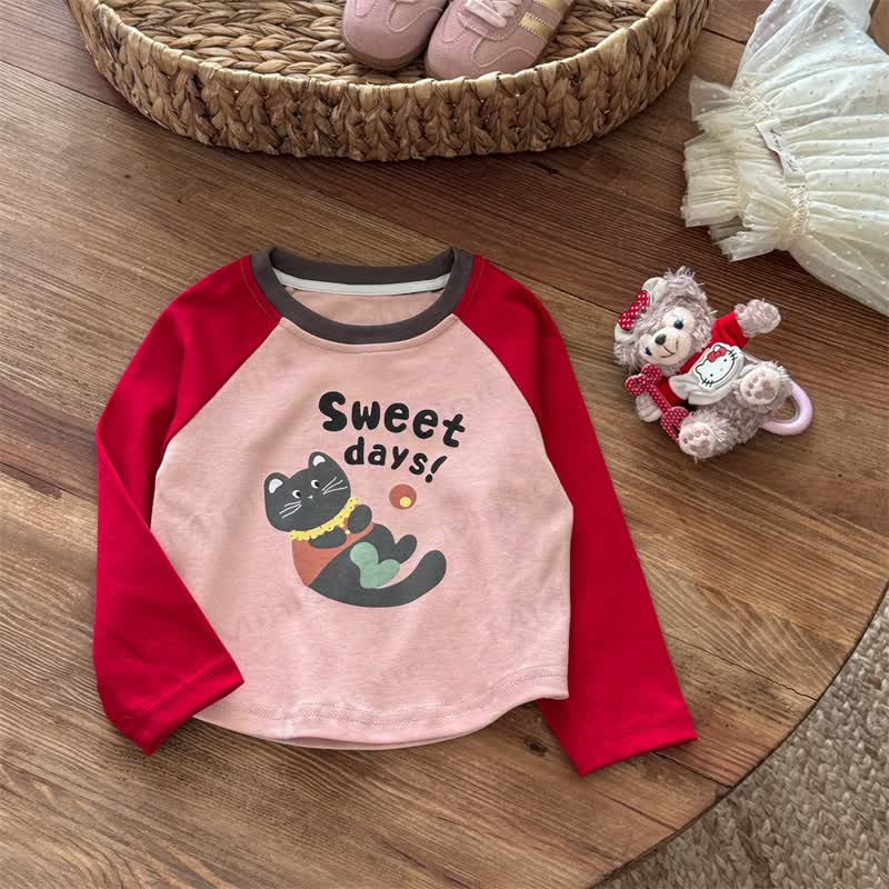 Toddler Girl Cartoon Print Raglan Tee - Red - 6.5-8T - image 5