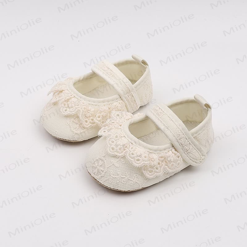 Baby Girl Cotton Lace Embroidered Shoes - image 2