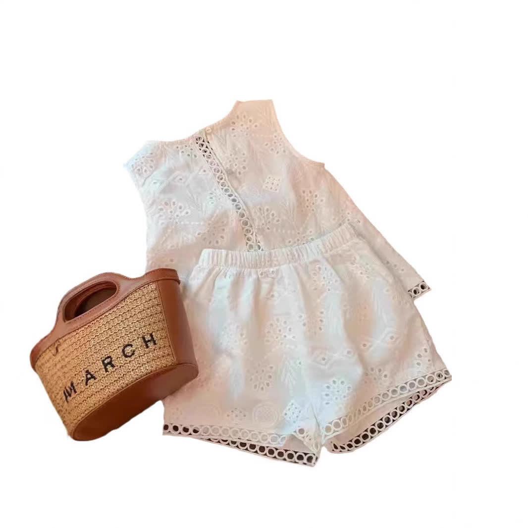 Toddler Kid Girl White Sleeveless Set - image 3