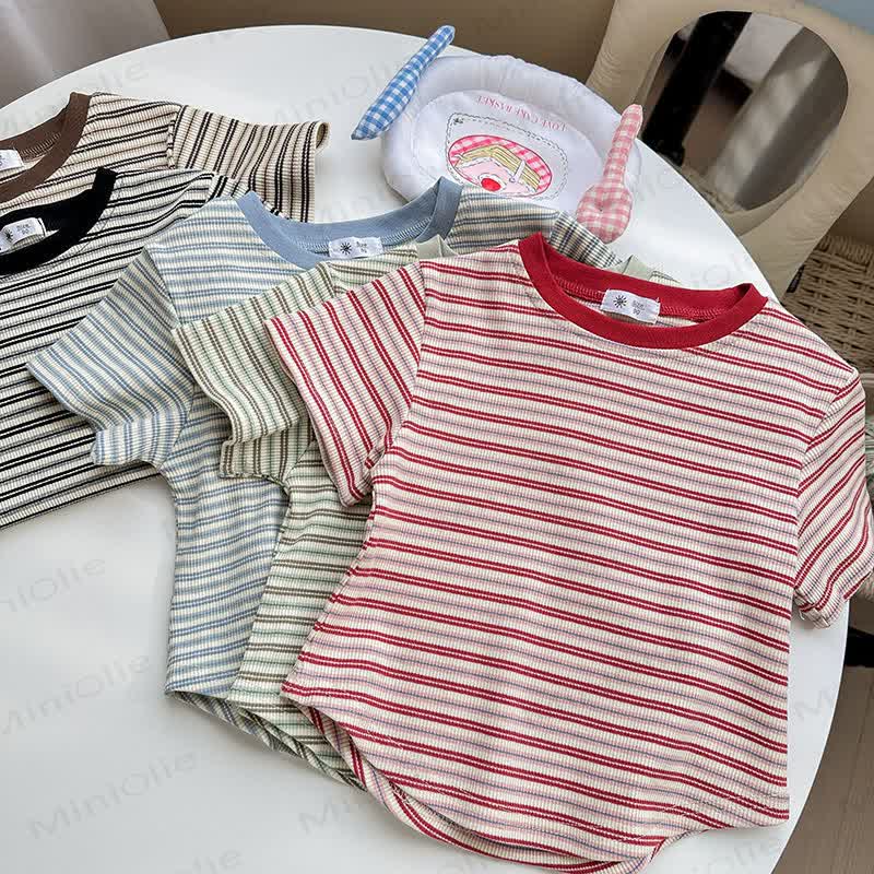 Toddler Girl Striped Crew Neck T-Shirt - image 7