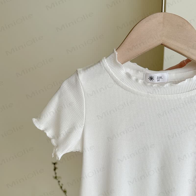 Toddler Girl Solid Color Ribbed T-Shirt - image 12