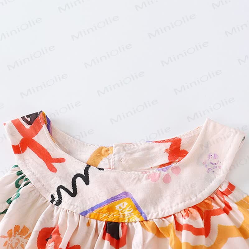 Toddler Girl Artistic Print/Floral Sleeveless Dress - image 6