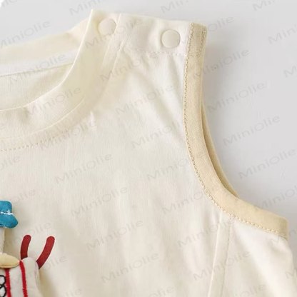 Baby DUCK Cartoon Tank Top and Shorts 2-Piece Set - image 3
