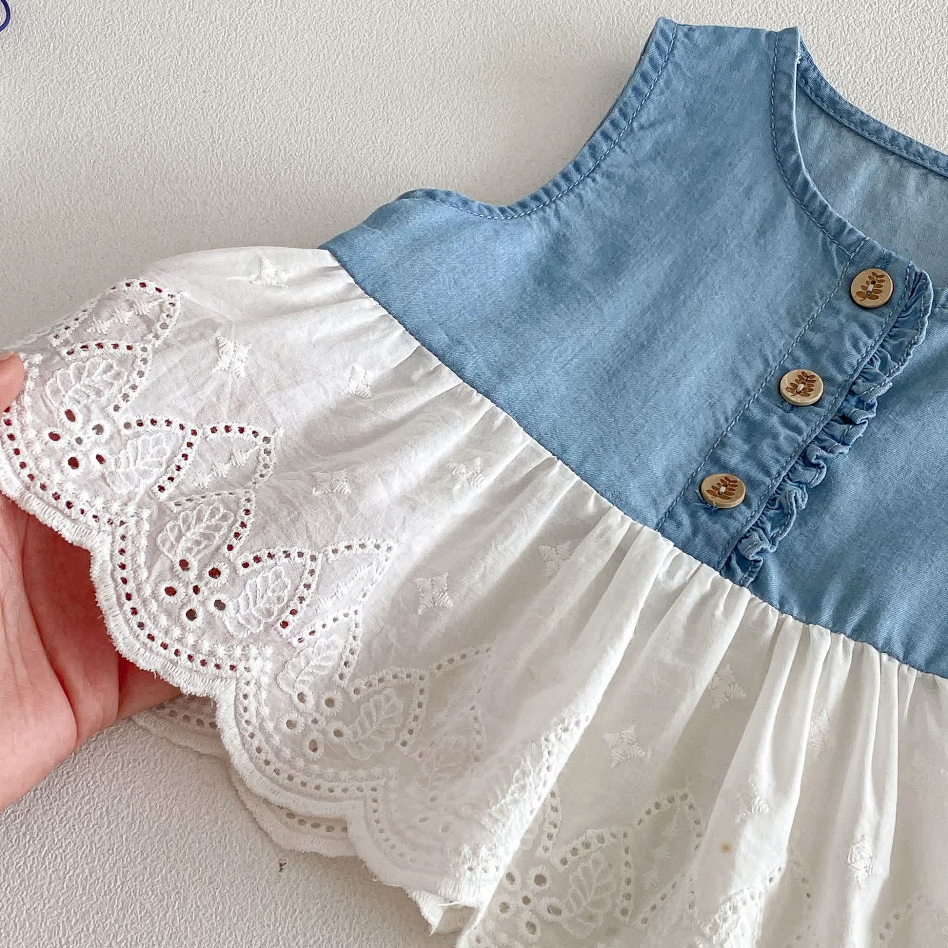 Baby Toddler Girl Denim Sleeveless Set - image 5