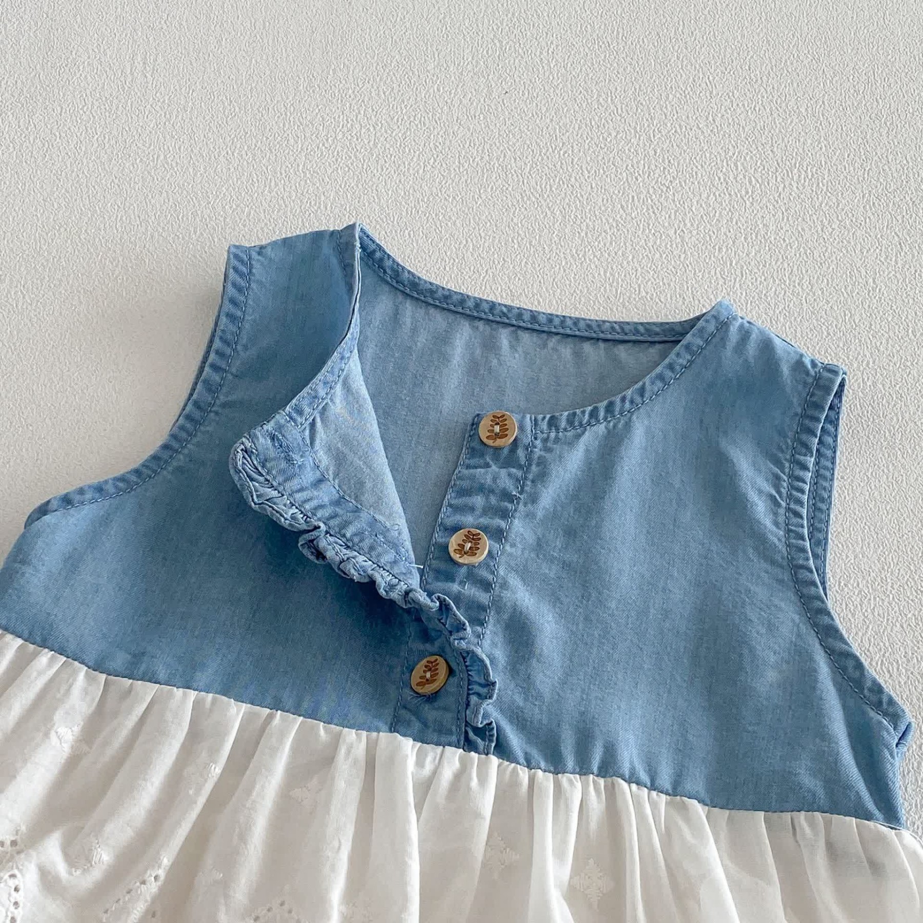 Baby Toddler Girl Denim Sleeveless Set - image 4
