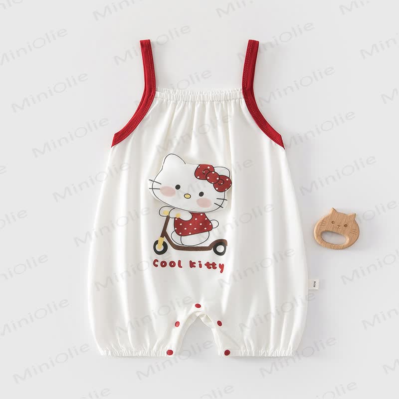 Baby Fruit or Animal Applique Romper - Red Cat - 2-3T - image 4