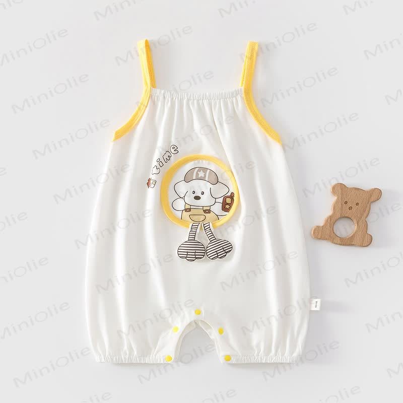 Baby Fruit or Animal Applique Romper - Yellow Dog - 2-3T - image 6