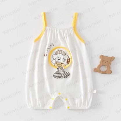 Baby Fruit or Animal Applique Romper - Yellow Dog - 2-3T - image 6