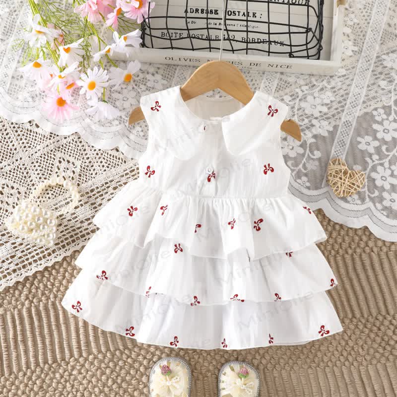 Baby Toddler Girl Bows Sleeveless Dress - Red Bows - 3-4T - image 3