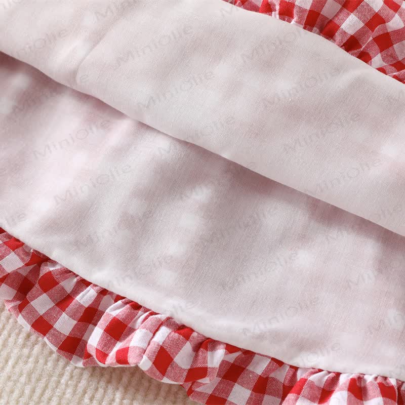 Baby Girl Red Gingham Peter Pan Collar Sleeveless Dress - image 8