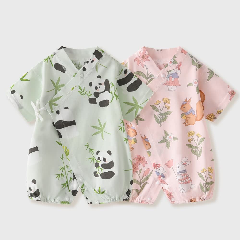 Baby Print Short Sleeve Romper - image 1