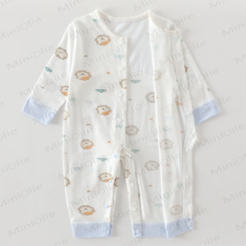 Baby White Animal Print Pajamas Romper - image 4