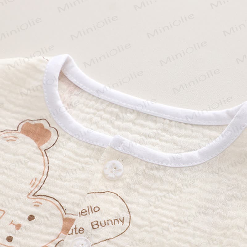 Toddler Baby White Bunny Print Pajamas 2-piece Set - image 3