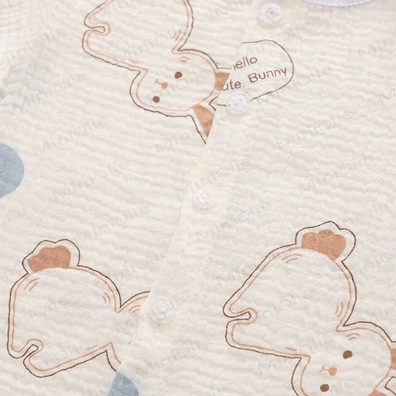Toddler Baby White Bunny Print Pajamas 2-piece Set - image 4