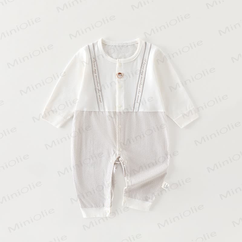 Baby White/Blue Bear Soft Romper - White - 1-2T - image 1