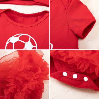 SOCCER Baby Tulle Tutu Bodysuit with Headband - image 4
