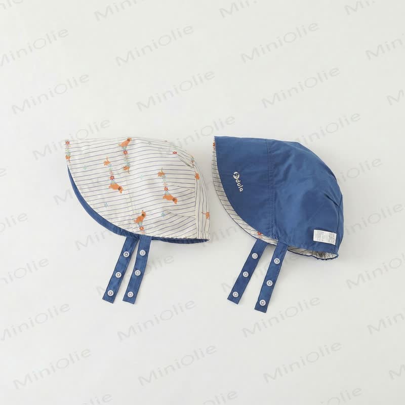 Baby Reversible Sun Protection Hat - Blue Puppy - 8-24M - image 5