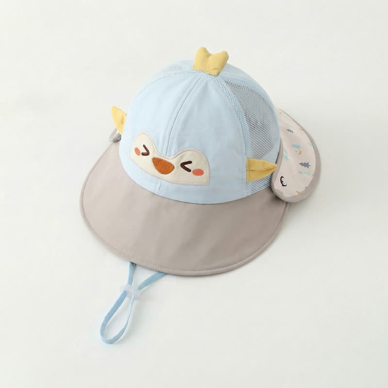 Baby Animal Sun Protection Hat - Blue Penguin - 8M-3T - image 1