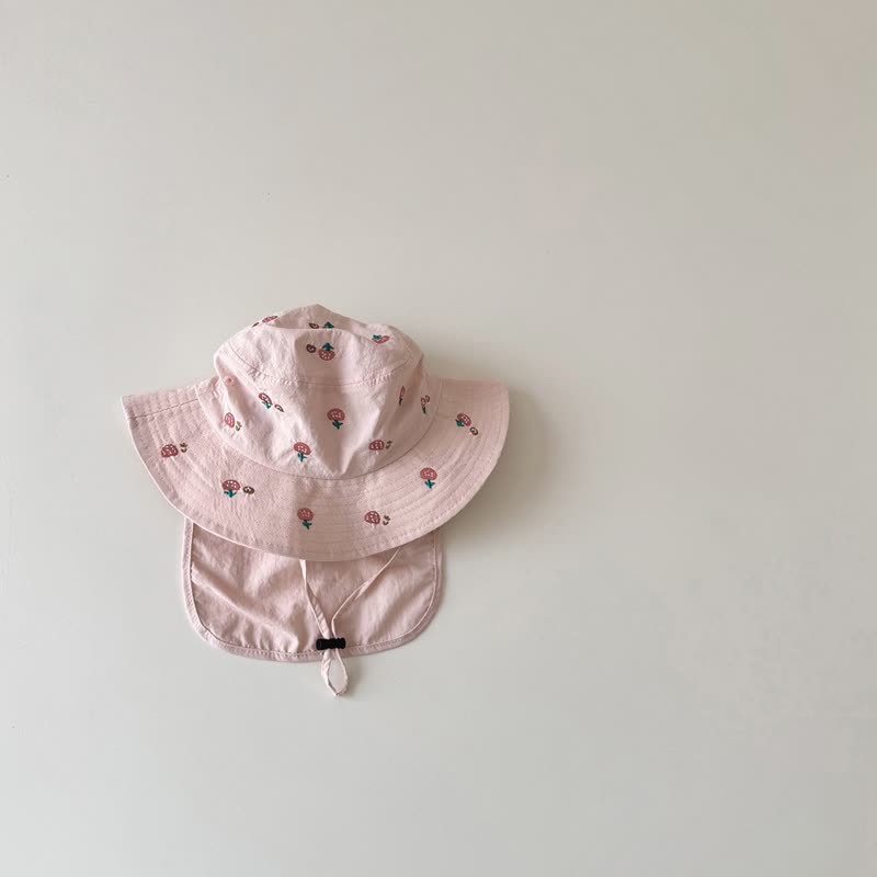 Baby Heart/Animal Sun Protection Hat - Pink Mushroom - 2-6T - image 6