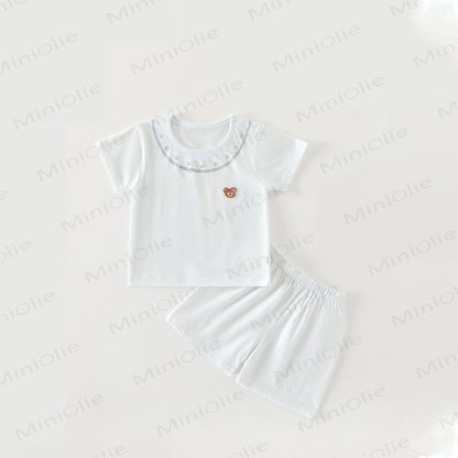 Baby Bear Print and Shorts 2-Piece Set - Cyan - 2-3T - image 2
