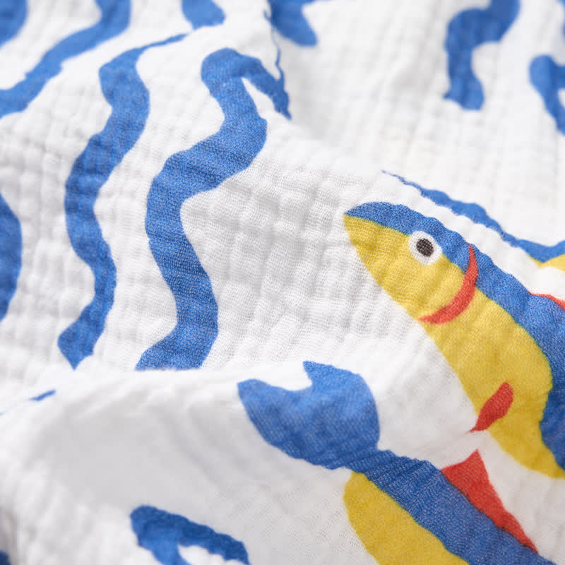 Baby White Sardines Print Romper with Hat - image 7