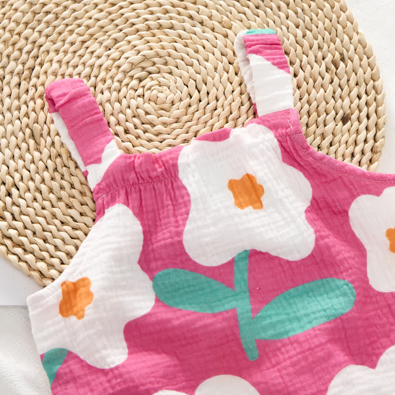 Baby Daisy Print Pink Jumpsuit with Hat - image 8