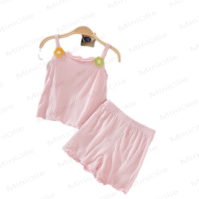 Baby Toddler Solid Color Floral Sleeveless Set - image 5