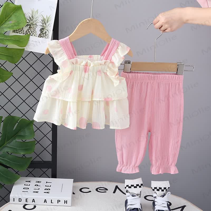 Baby Toddler Dot Sleeveless Set - Pink - 4-5T - image 2