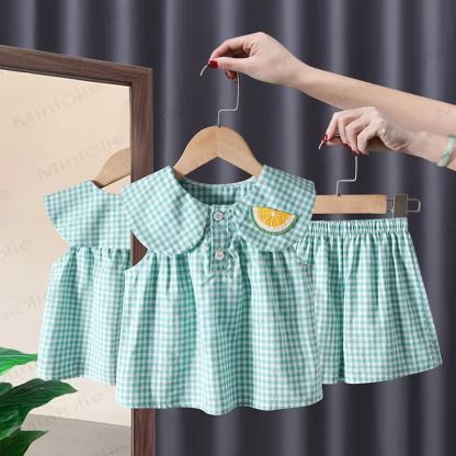 Toddler Girl Gingham Sleeveless Set - Green - 6-7T - image 2