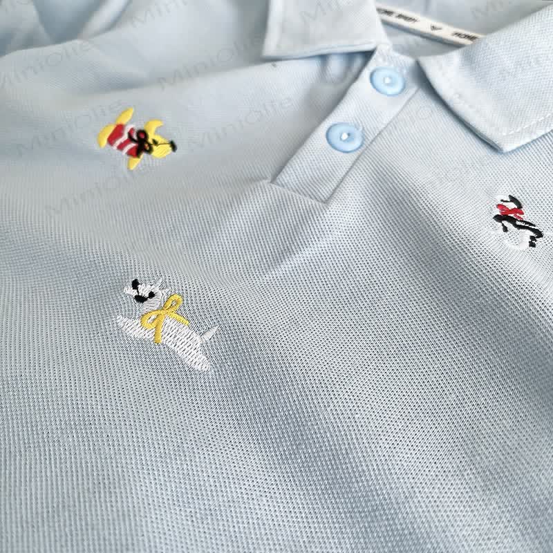 Toddler Boys Dog Embroidered Polo Shirt and Shorts 2-Piece Set - image 3