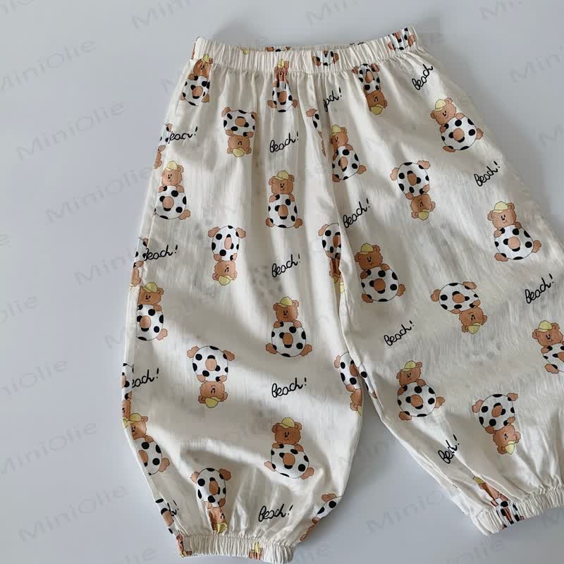 Toddler Cartoon Jogger Pants - Beige Bear - 8-9T - image 4