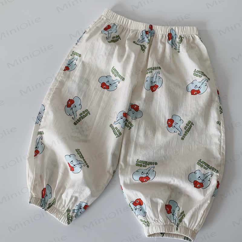 Toddler Cartoon Jogger Pants - Beige Elephant - 8-9T - image 5