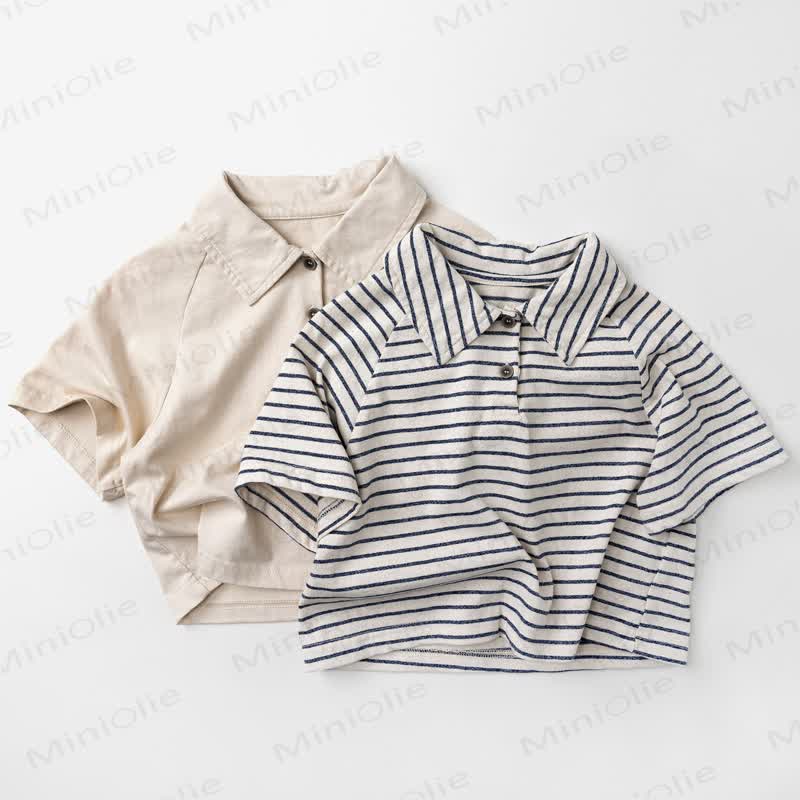Toddler Baby Boy Striped/Solid Color Polo T-Shirt - image 1