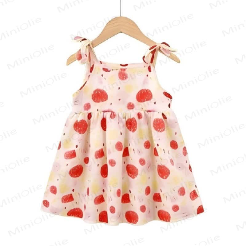 Toddler Girl Full Print Tie Strap Dress - image 8