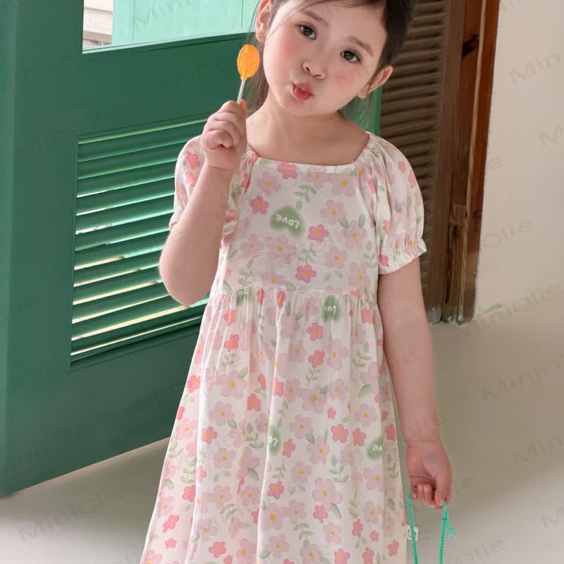 Toddler Girl Full Print Short Sleeve Dress - image 29