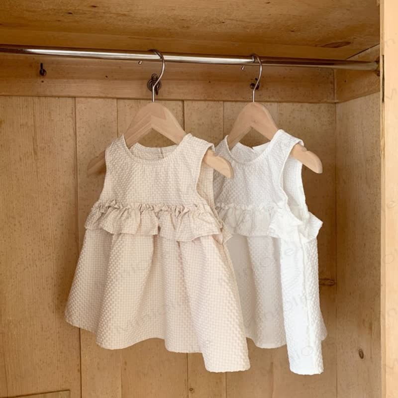 Toddler Girl Solid Color Ruffle Sleeveless Dress - image 1