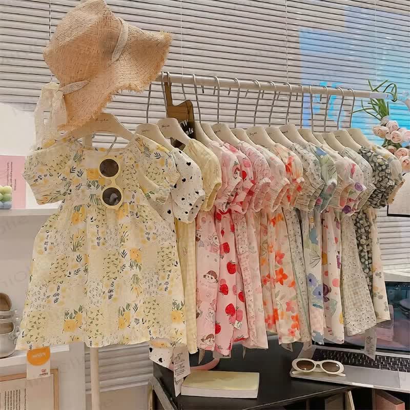 Toddler Girl Full Print Short Sleeve Dress - image 1