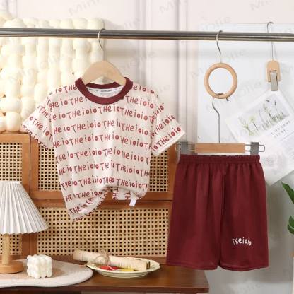 Toddler Kid Striped Print Tee and Shorts 2 Piece Set - White - 10-11T - image 2