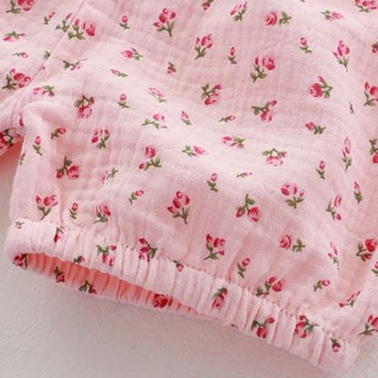 Toddler Girl Floral Print Tee and Shorts Pajamas 2-piece Set - image 10