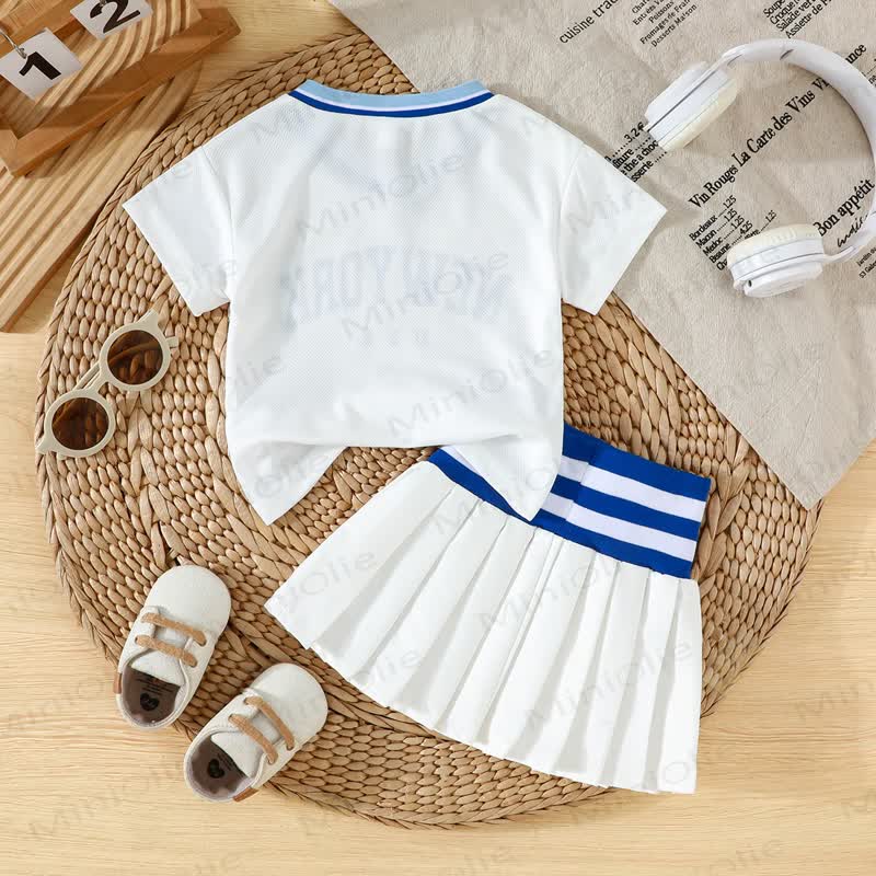 NEWYORK USA Baby Girl Top and Skirt 2-piece Sporty Set - image 8