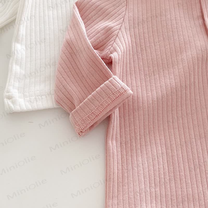 Baby Solid Color Ribbed Long Sleeve T-Shirt - image 10